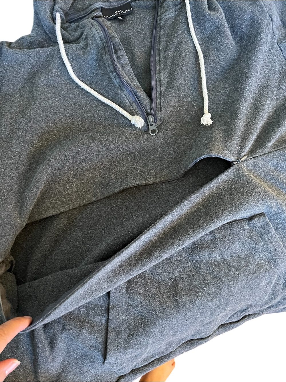 Nursing Queen Charcoal Gray Full-Zip Hoodie
